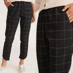 Marine Layer Allison Pant Black Windowpane Tencel Medium Womens Breathable